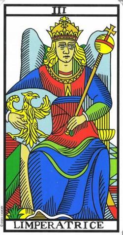 Carta de la baraja III La Emperatriz tarot de marsella carta del dia